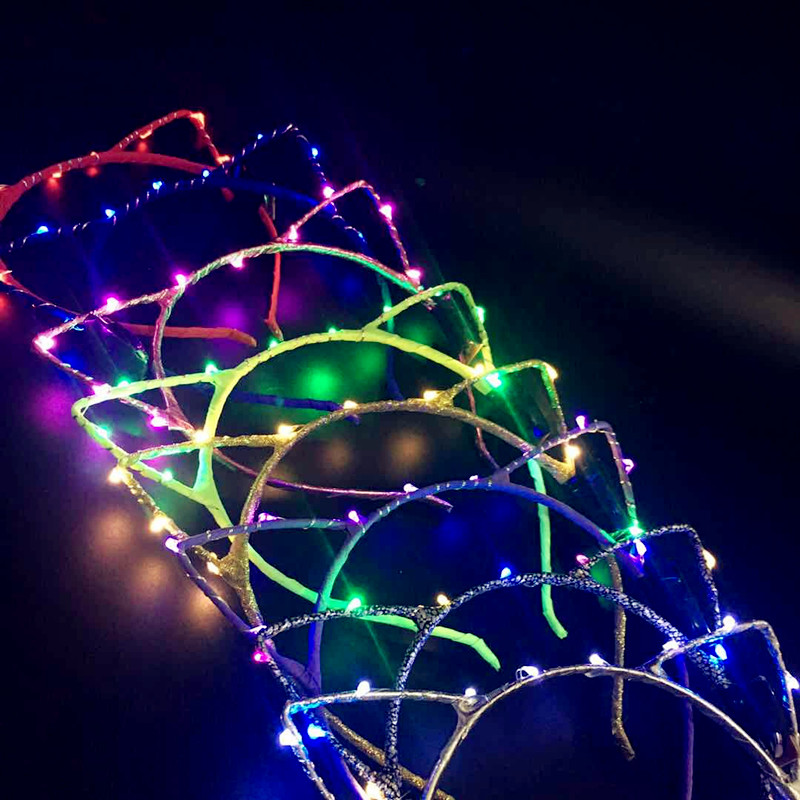 2018 net tóc đỏ hoop thị trường đêm tỏa sáng tai mèo headband buổi hòa nhạc chiếu sáng mũ bảo hiểm gian hàng bán buôn - Phụ kiện tóc dây buộc tóc