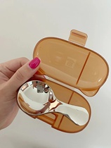 Jane Eian Home Food Supplement Spoon Childrens Food Supplement Spoon Portable Box Food Supplement Spoon Ice Cream Spoon Short Handle Spoon Mini Spoon