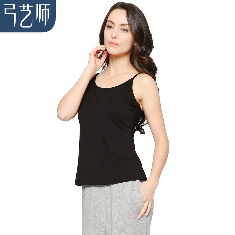 Bow nghệ sĩ mùa hè womens tay Modale edder đáy mang bên mình ingenuitis phụ nữ mùa xuân và mùa thu vest lỏng mặc bên ngoài.