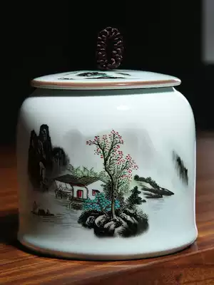 Tea cans Ceramic sealed cans Tea sets Tea boxes Tea warehouses Household medium and large storage cans Pu'er cans storage cans