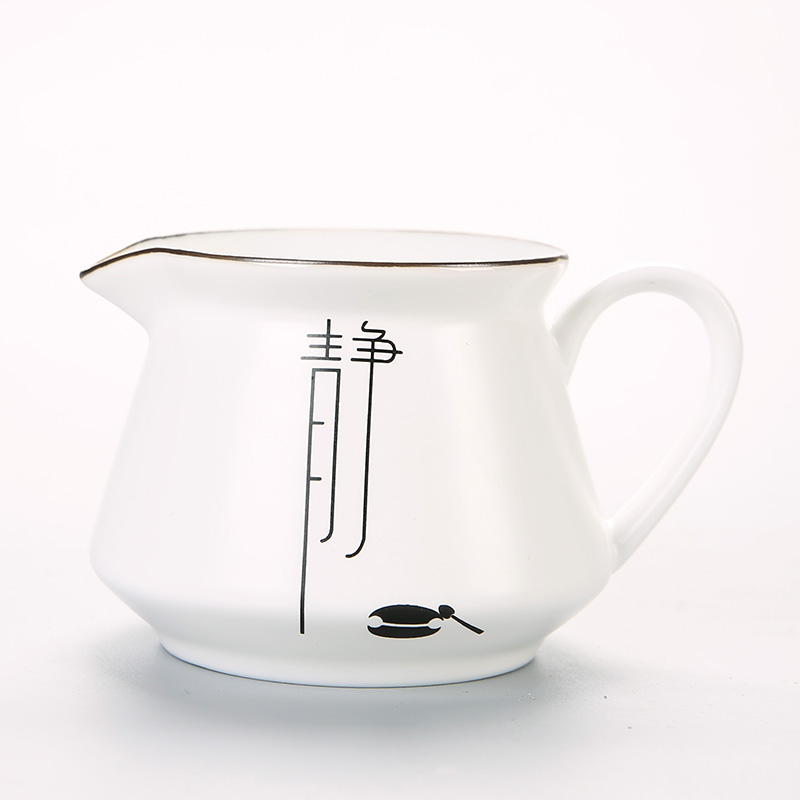Grease White Fair Cup Ceramic Kongfu Tea With Tea Sea Sub-Tea Instrumental Well Cup Single Pint Tea Road Accessories Whole Set Of Suits