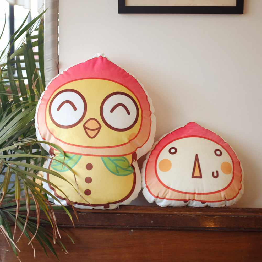Chachas original design cartoon bun plush pillow anime pillow cute peach cake sofa cushion