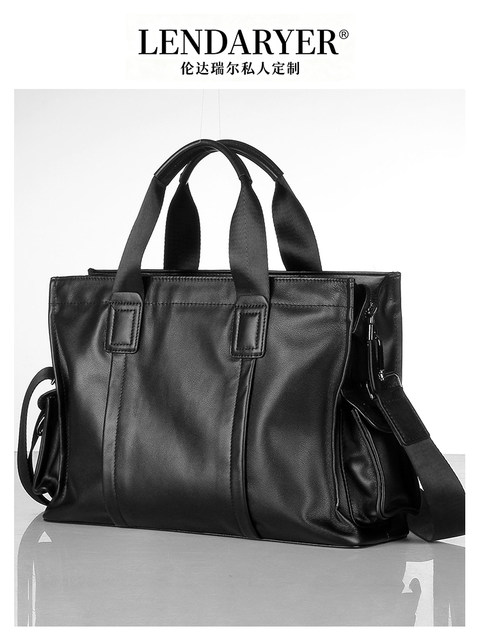 Lendaryer Satchel Briefcase for Men, Business Casual, First-Layer Cowhide, Large-Capacity Design, Business Trip Men's Bag