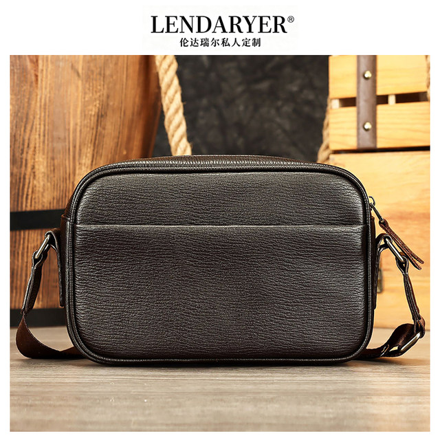 Lendaryer Shoulder Bag Men's Horizontal Style Portable Multi-Compartment Crossbody Bag Business Work Clothing Casual Multi-Functional Backpack