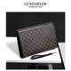 Lendaryer New Clutch Bag Soft Leather Clutch Bag for Men Large Capacity Classy Business Casual Woven Toiletry Bag