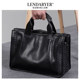 Lendaryer Woven Cowhide Men's Handbag Genuine Leather Business Casual Soft Leather Business Briefcase Computer Bag