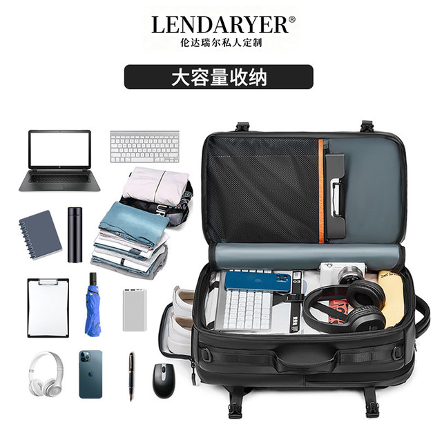 Lendaryer Business Backpack Men's New High-End Large-Capacity Travel Backpack European and American Multi-Functional Computer Bag