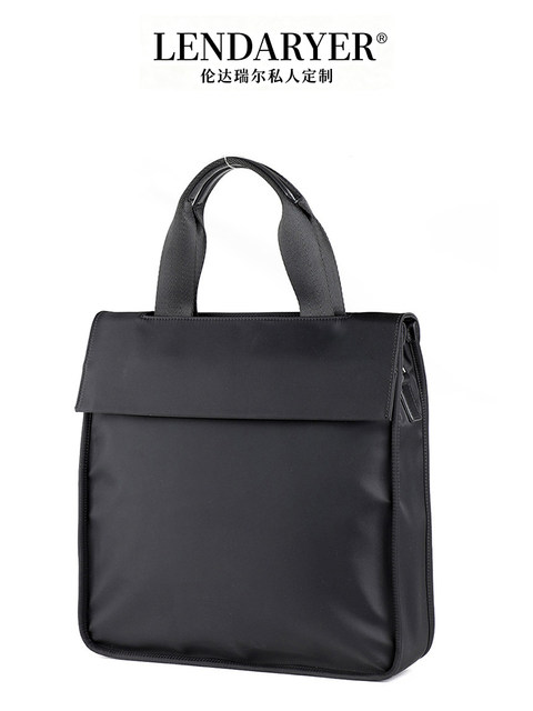 Lendaryer Vertical Handbag Men's Nylon Crossbody Bag Casual Oxford Cloth Briefcase Business Commuter Men's Bag