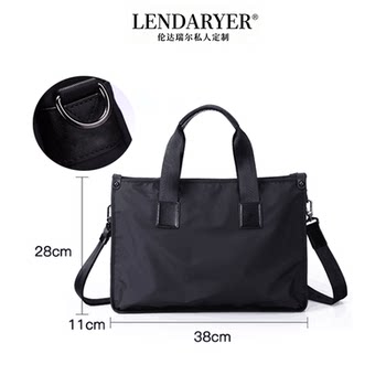 Lendaryer Simple Briefcase Men's Handbag Oxford Cloth Business Casual Computer Bag Work and Commuting Bag