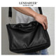 Lendaryer Woven Cowhide Men's Handbag Genuine Leather Business Casual Soft Leather Business Briefcase Computer Bag