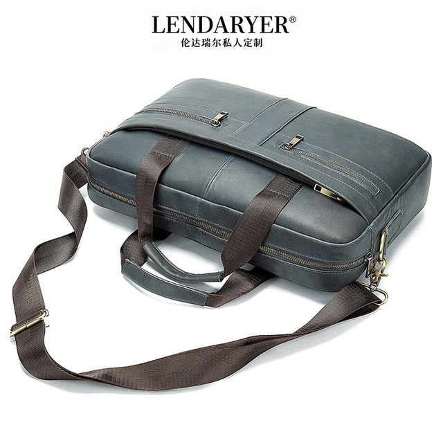 Lendaryer Briefcase Men's Business Travel Commuter Handbag First Layer Cowhide Casual Large Capacity Computer Bag