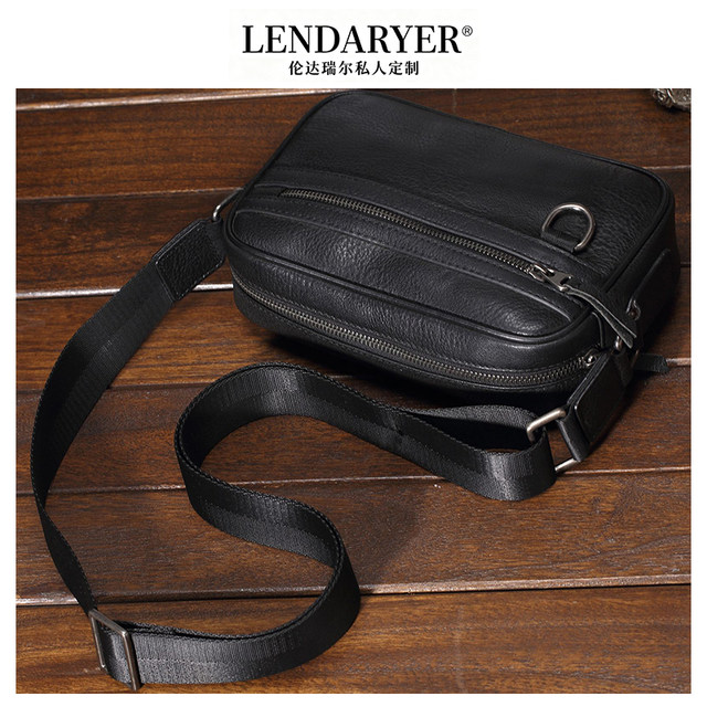 Lendaryer Shoulder Bag Men's Horizontal Style Portable Multi-Compartment Crossbody Bag Business Work Clothing Casual Multi-Functional Backpack