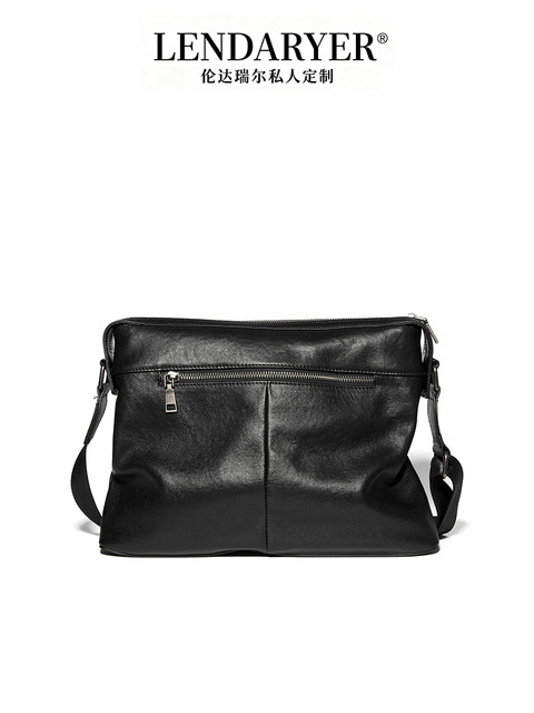 Lendaryer Shoulder Bag New Classy Genuine Leather Casual Business Crossbody Bag Large Capacity Youth Backpack Men's Bag