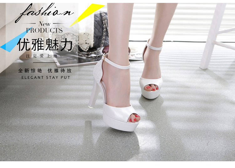 2019 sandal cao gót mới của phụ nữ thời trang miệng cá với bữa tiệc gợi cảm dày thoải mái với giày đính sequin dép xăng đan nữ