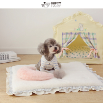 Minem Pets Ground Mat Autumn Winter Warm Fluff Cushion Removable And Waterproof Net Red Marzis Small Dog Teddy