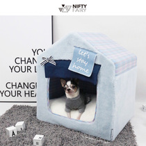 Minan pet house kennel cat nest warm tent Net red autumn and winter removable and washable Korean INS wind small dog