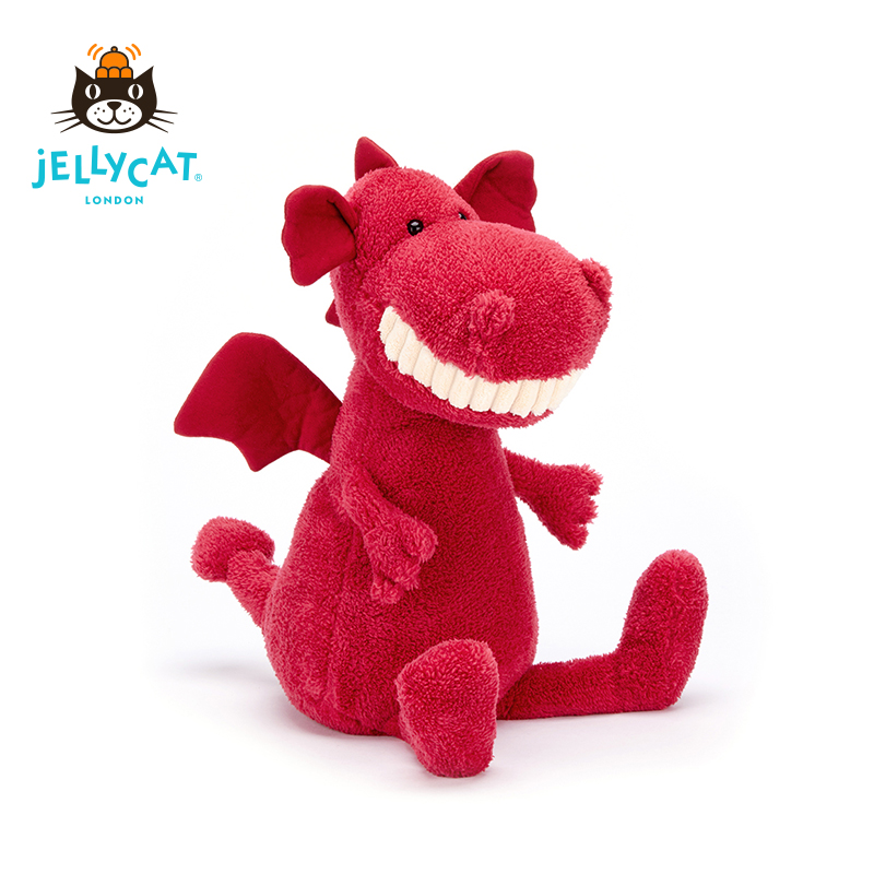 UK JELlYCAT Teeth Dinosaur Smile Big Tooth Dragon Red Wings Soft Plush Baby Cute Toy Paparazzi 