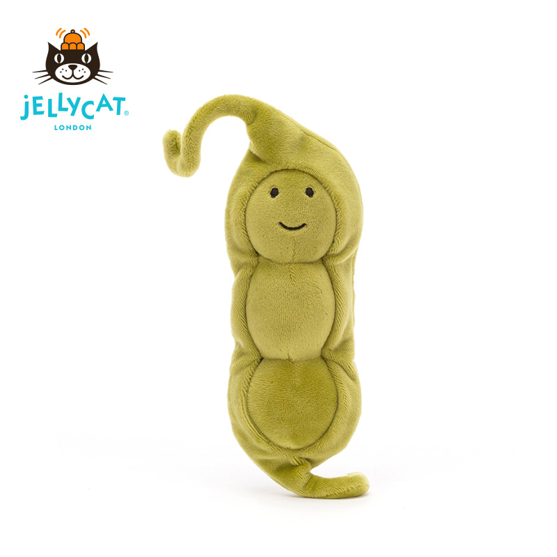 British jElLLYCAT Live Pea Green Vegetables Series Cute Baby Soothing Doll Plusty Toys