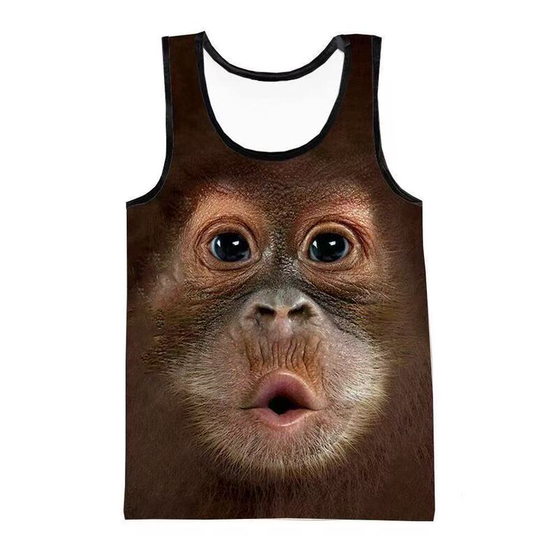 2025 Fun Animal Monkey Gorilla 3D Printed Vest Unisex Casual Fashion Cool Breathable Sleeveless Vest