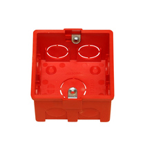 Foshan Rifeng thickened PVC concealed single bottom 86 type electrical switch junction box 5cm II Red