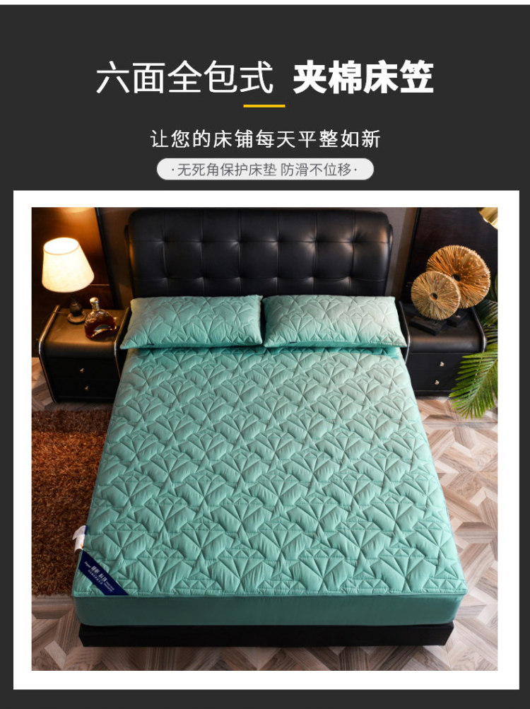 Giường chần bông dày sáu mặt bao gồm tất cả dây kéo màu nâu thảm đơn mảnh chà nhám giường tầng Simmons bảo vệ tay áo loại bỏ - Trang bị Covers Ga phủ giường