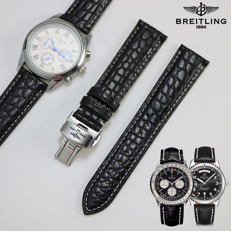 Century Spirit Original Aviation Timing Pilot Avengers Blackbird Super Ocean Culture Crocodile Leather Watch Strap
