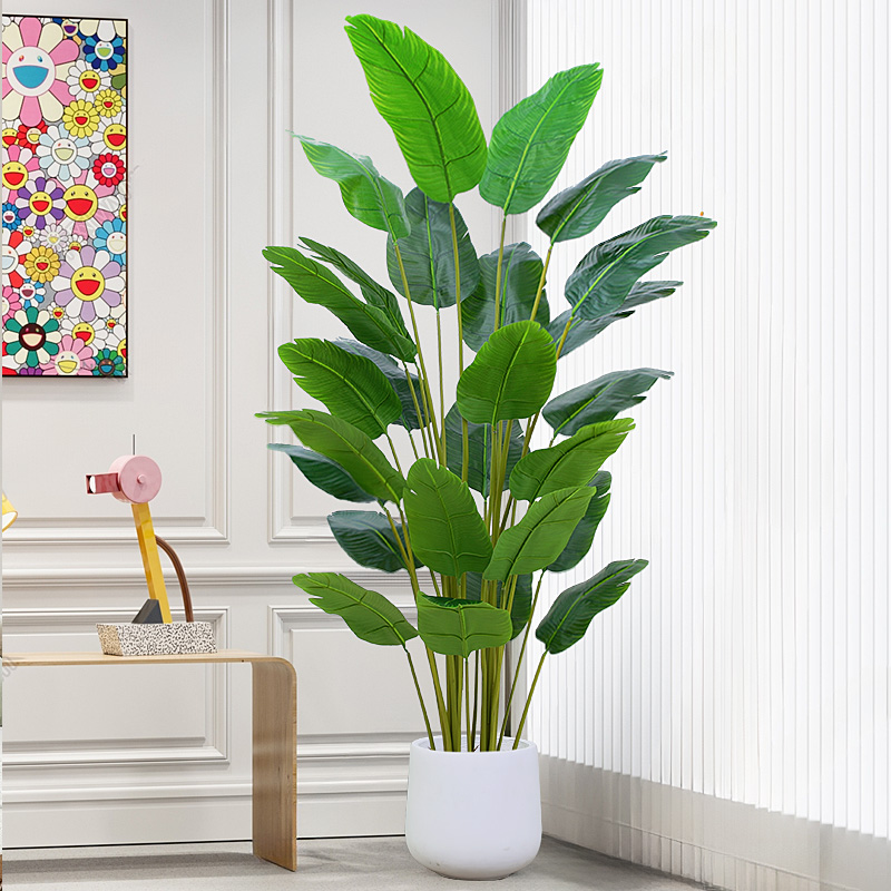 Simulation green planting heather birds plant light and luxurious indoor large bionic potted plant swaying parlor to decorate floor fake flowers tree-Taobao