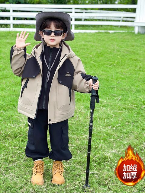 Children's Autumn and Winter Quilted Thickened Three-In-One Jacket 2025 New Style Children's Winter Warm and Stylish Windbreaker