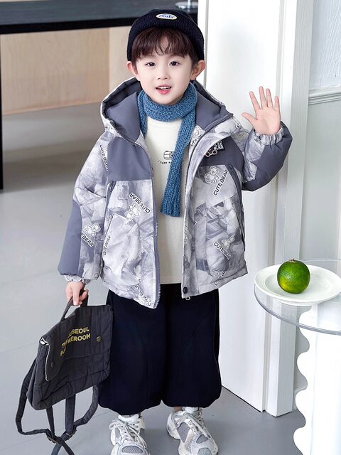 Boys' Winter Thickened Warm Cotton Jacket 2025 New Stylish Children's down Cotton Coat Boys' Winter Cotton Outerwear