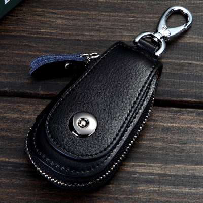 Keychain Business men's car key case universal leather large capacity waist hanging soft cowhide key case lock key buckle