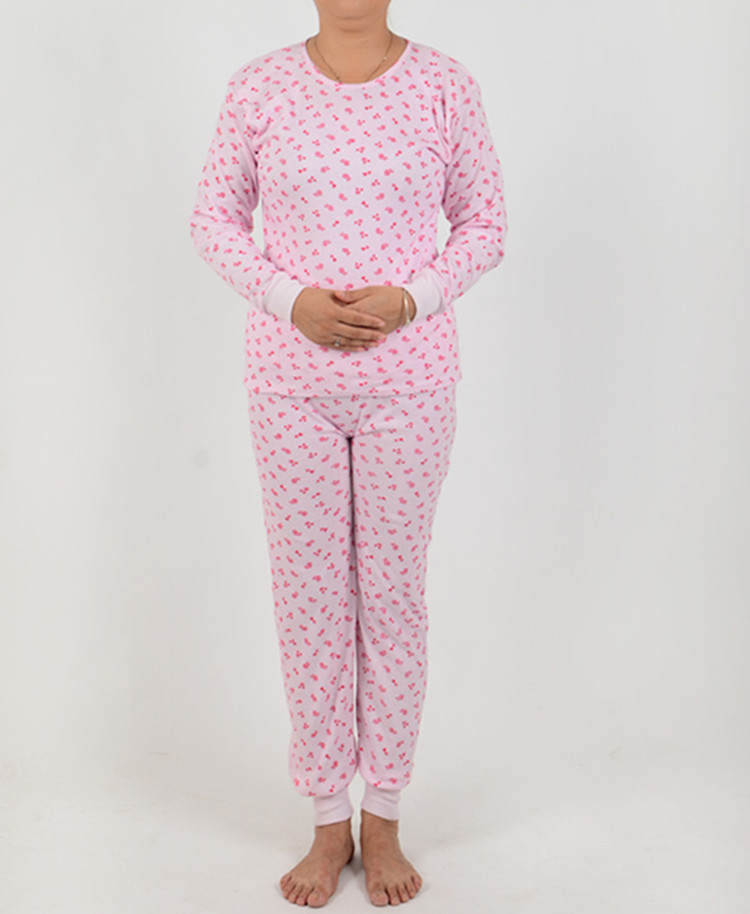Bộ đồ lót nhiệt trung và già Qiuyi Qiuku set Bà cao cổ áo len cotton kích thước lớn áo len cotton dòng quần bộ đồ thể thao nữ