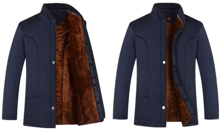 Mùa đông áo khoác cotton ba lớp màu camel nam cộng với nhung dày trung niên và mập cộng với tăng để mở quần áo cotton cotton ấm áp shop thời trang nam