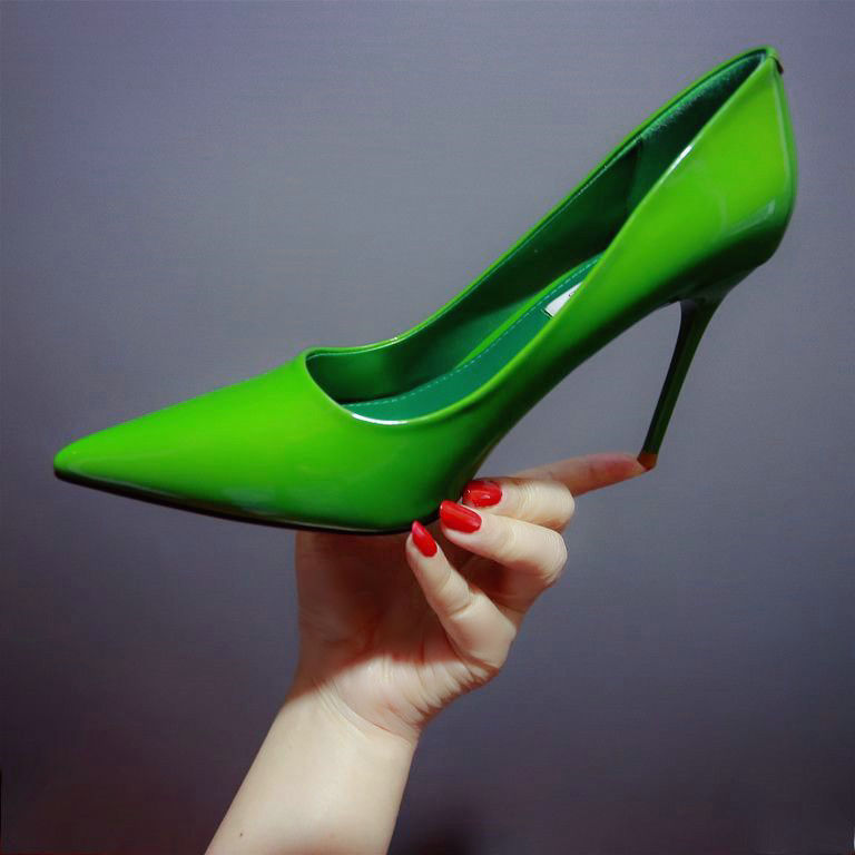 High-End Green High Heels, Shallow Mouth Stiletto Heels, Pointed Toe Patent Leather Shoes, Bright Red Wedding Shoes, Yellow, Blue, Nude Work Shoes