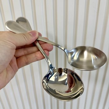 304 stainless steel large gulp soup and dry rice spoon with wide handle for one person food
