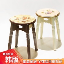 Solid Wood round stool home living room modern simple wooden bench adult fashion creative dining table stool casual stool