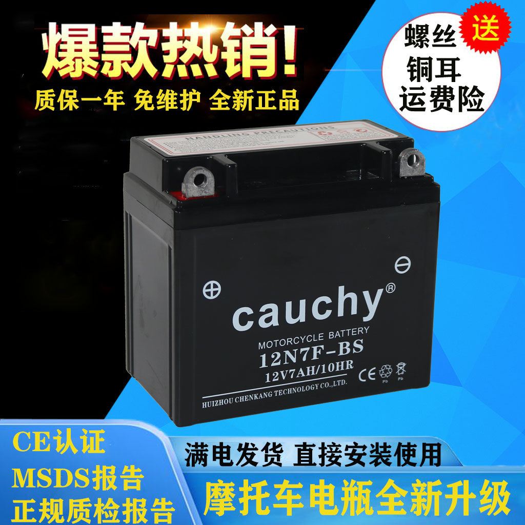 12N7F locomotive battery 12V free of maintenance locomotive Trans ride 150 accumulator Taihao Baron 125 Dry battery