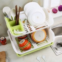 Double-layer kitchen shelf for bowls dishes cabinets drain racks bowl holders thickened plastic tableware storage shelves