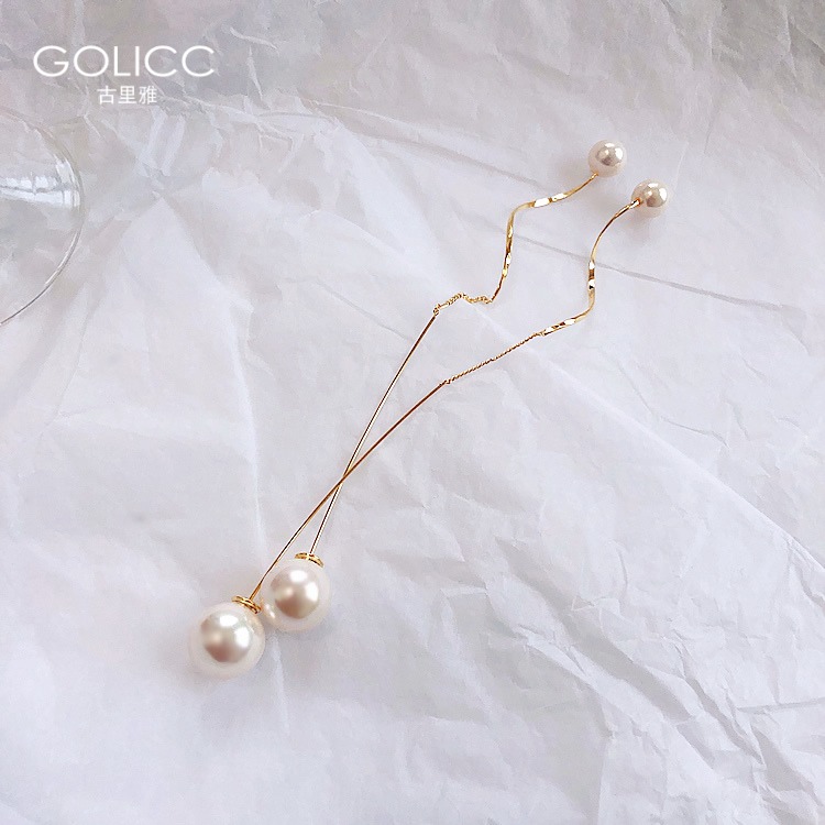 Long Flow Supearl Earrings Earrings Light Extravagant Advanced Sensory Ear chains Female niche design Sensation Ear Accessories 2021 New wave