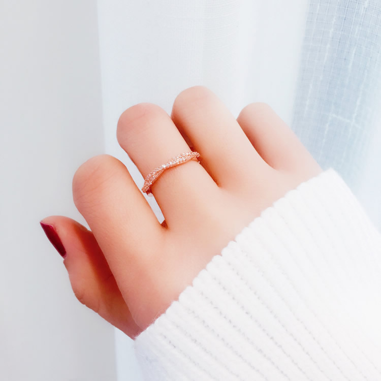 Đơn giản và đa năng Châu Âu và Hoa Kỳ Nhẫn nữ Hàn Quốc Trang sức nhẫn nữ thời trang Hàn Quốc phóng đại ngón trỏ nhẫn phổ biến nhẫn bạc đôi