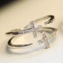 Nhẫn nữ chéo mới rhinestone châu Âu hoang dã Châu Mỹ và Mỹ Nhẫn nữ Hàn Quốc Thời trang Hàn Quốc phóng đại phụ nữ nhẫn ngón trỏ nhẫn nam vàng tây Nhẫn