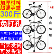 Home indoor wall-mounted pedal frame vertical bicycle bracket parking upper wall hanging wall fixed bicycle adhesive hook