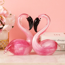 Creative Nordic light luxury glazed Flamingo decoration small ornaments wedding gifts to send newcomers to girlfriends birthday gifts