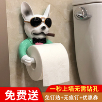 Toilet tissue box Creative toilet tissue holder Hole-free wall-mounted bathroom toilet roll paper holder Toilet paper holder