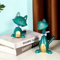 Modern minimalist creative cute cat healing system small ornaments TV cabinet wine cabinet childrens room decorations to give gifts