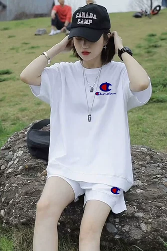 Летний комплект, футболка, штаны, оверсайз, короткий рукав