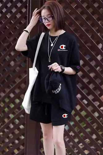 Летний комплект, футболка, штаны, оверсайз, короткий рукав