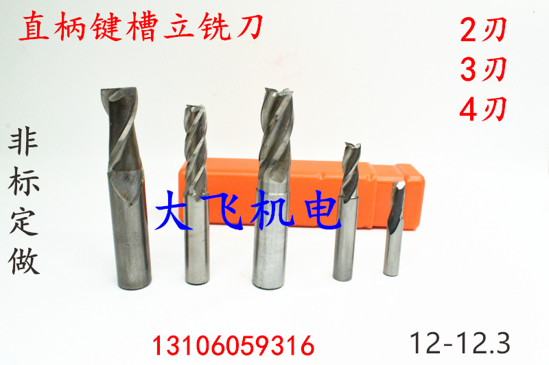 Straight shank keyway vertical milling cutter 12 12 05 12 12 1 12 12 15 12 2 12 12 12 25 25 3 25 2 3 4 blades
