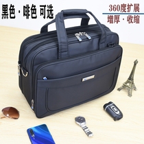 Oxford cloth briefcase mens business casual horizontal mens canvas handbag messenger bag to increase capacity computer bag
