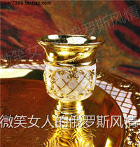 Special price Russia R14-8 tin metal coffee white wine glass duckbill gold beige mesh grain capacity 6 money 30 ml