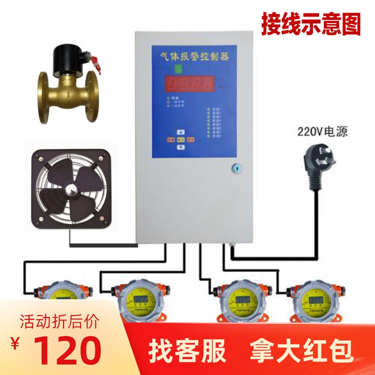 Industrial explosion-proof wall-mounted acetylene alarm acetylene gas leakage alarm factory acetylene concentration alarm